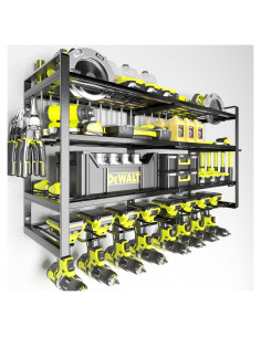 Organizador de Herramientas KAFAHOM - Soporte Pared 4 Capas 8 Taladros