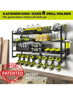 Organizador de Herramientas KAFAHOM - Soporte Pared 4 Capas 8 Taladros 2