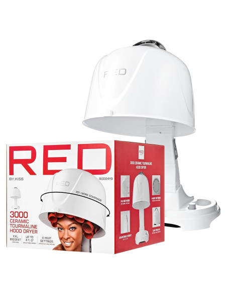 Secador de Capucha Profesional Red by Kiss 3000 Cerámica 1875W
