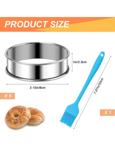 6 Anillos para Muffin Catcan de Acero Inoxidable 8cm 2