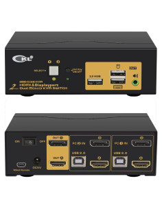 Interruptor KVM Doble Monitor CKL 622DH HDMI + DisplayPort