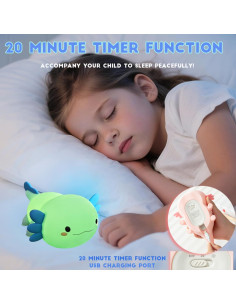 Lámpara Nocturna Axolote Linda - Recargable y Ajustable 2