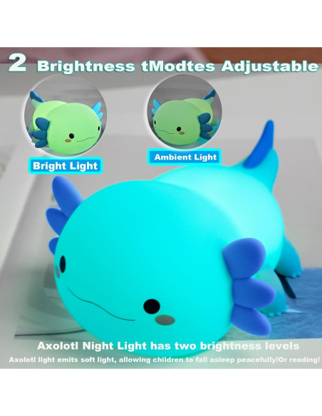 Lámpara Nocturna Axolote Linda - Recargable y Ajustable
