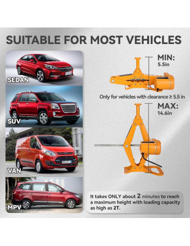 Gato Eléctrico ROGTZ 2 Toneladas 12V con Luz LED y Kit