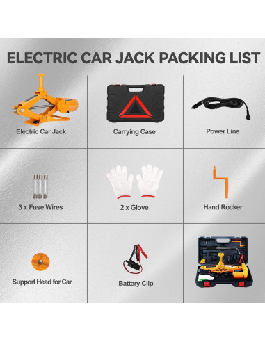 Gato Eléctrico ROGTZ 2 Toneladas 12V con Luz LED y Kit