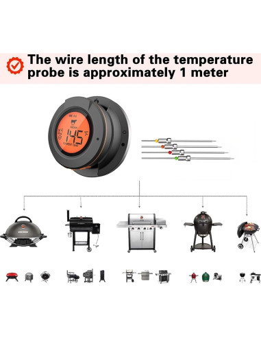 Sonda de Acero Inoxidable Acesidn para Termómetro Bluetooth - 2 Unidades