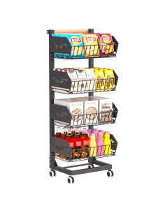 Carro de Almacenamiento Rodante ANJUBAN 4 Niveles Negro