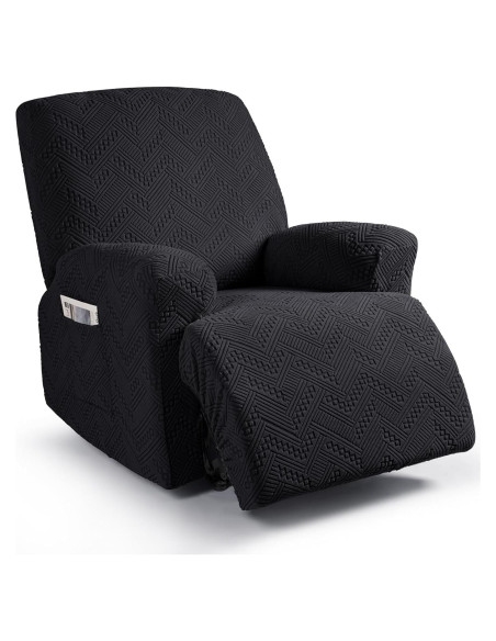 Cubierta de Sofá Reclinable Ruaozz Extra Grande Negra
