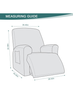 Cubierta de Sofá Reclinable Ruaozz Extra Grande Negra 2