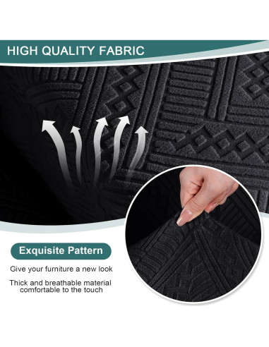 Cubierta de Sofá Reclinable Ruaozz Extra Grande Negra