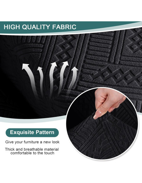 Cubierta de Sofá Reclinable Ruaozz Extra Grande Negra