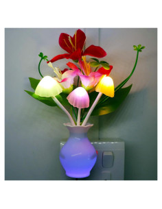 Luz Nocturna LED AUSAYE con Sensor Automático Rojo 19x6x17cm