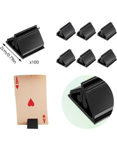 100 Soportes de Tarjetas de Juego de Plástico Negro - Darovly 2
