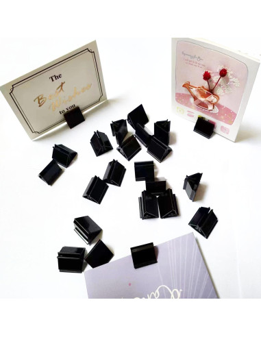 100 Soportes de Tarjetas de Juego de Plástico Negro - Darovly