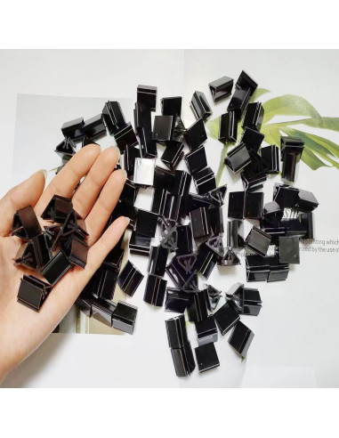 100 Soportes de Tarjetas de Juego de Plástico Negro - Darovly