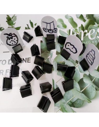 100 Soportes de Tarjetas de Juego de Plástico Negro - Darovly