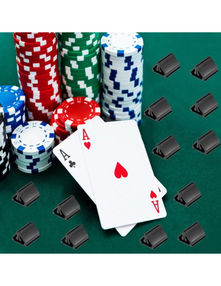 100 Soportes de Tarjetas de Juego de Plástico Negro - Darovly