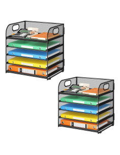 Organizador de Escritorio Lavatino 2 Pack Malla Negra 34x32x23cm