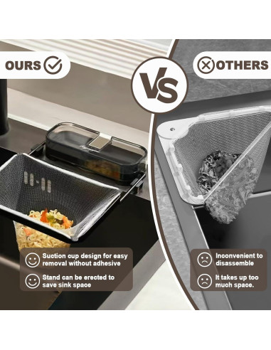 Colador de Fregadero con Ventosa Wshxjzyay - 50 Bolsas de Malla