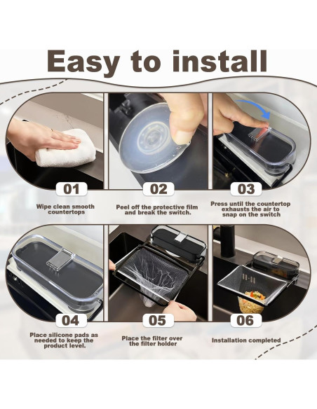 Colador de Fregadero con Ventosa Wshxjzyay - 50 Bolsas de Malla