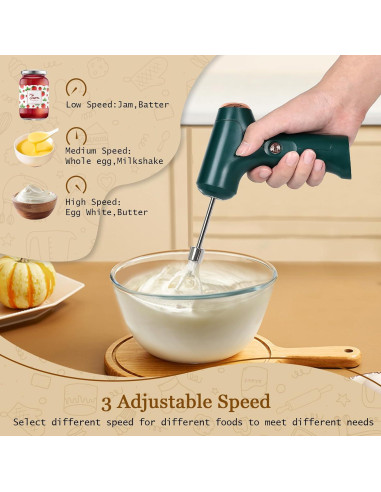 Batidora de Mano Inalámbrica Chidoyii J-2 Verde 3 Velocidades