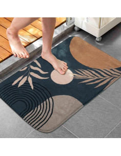 Alfombra de baño antideslizante Boho negra 46x69 cm Microfibra 2