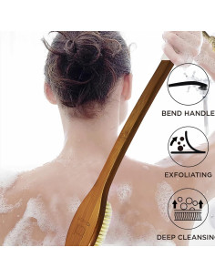 Cepillo de Baño ICANdOIT 45 cm Cerdas de Jabalí Antideslizante 2