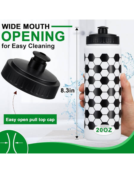 Botellas de Agua Reutilizables Yaomiao 590 ml para Fútbol - 2 Pcs