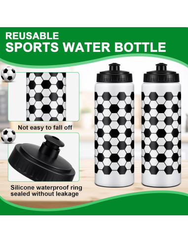 Botellas de Agua Reutilizables Yaomiao 590 ml para Fútbol - 2 Pcs