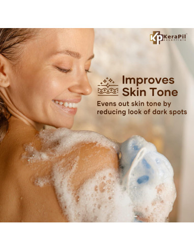 Gel de Ducha Exfoliante KERAPIL 473 ml - Coco y Vainilla