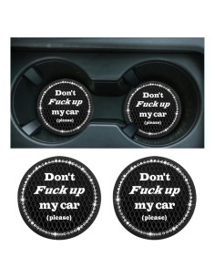 2 Posavasos Brillantes Sylvil para Auto Antideslizantes 6.99 cm