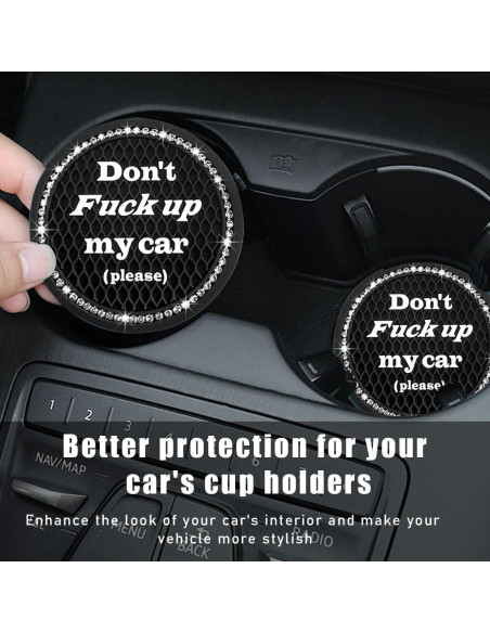 2 Posavasos Brillantes Sylvil para Auto Antideslizantes 6.99 cm