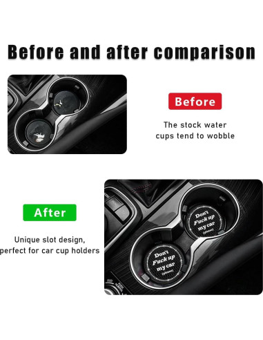 2 Posavasos Brillantes Sylvil para Auto Antideslizantes 6.99 cm