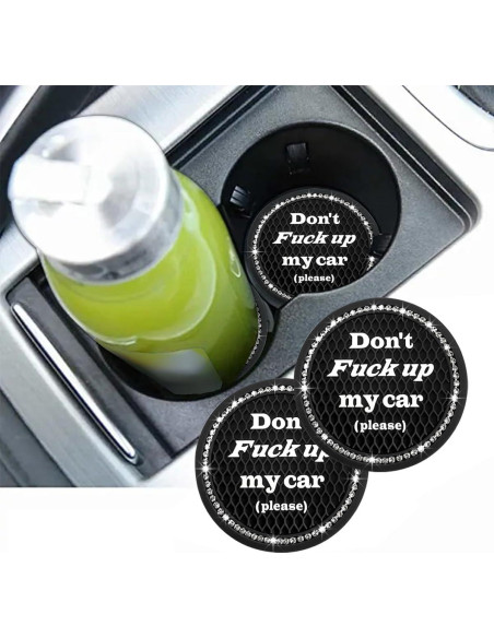 2 Posavasos Brillantes Sylvil para Auto Antideslizantes 6.99 cm