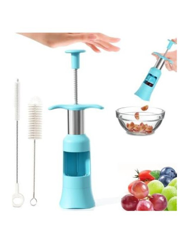 Cortador de Uvas PIUGERU Azul con 2 Cepillos de Limpieza