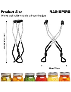 Elevador de Tarros Rainspire de Acero Inoxidable Negro 22cm 2