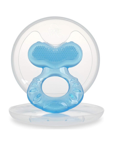 Mordedor Nuby Teethe-EEZ Silicona Azul con Estuche Higiénico