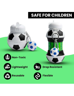 Botella de Agua Plegable de Fútbol Genérica 532 ml Silicona 2