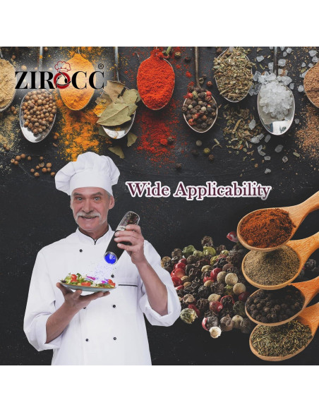 Molinillo Eléctrico de Sal y Pimienta ZIROCC - Automático, Negro