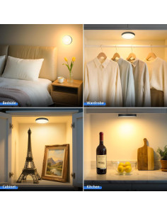 Ferswe Luz Táctil Regulable Recargable 1000mAh 3000K - 2 Piezas 2