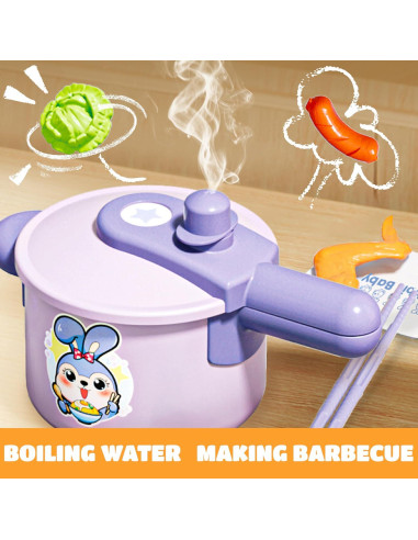 Juego de Cocina Infantil SMILESSKIDDO 37 Piezas Morado