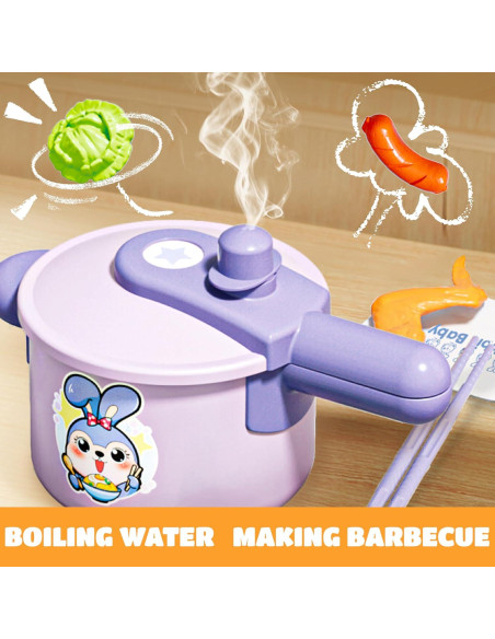 Juego de Cocina Infantil SMILESSKIDDO 37 Piezas Morado Juego de Cocina Infantil SMILESSKIDDO 37 Piezas Morado