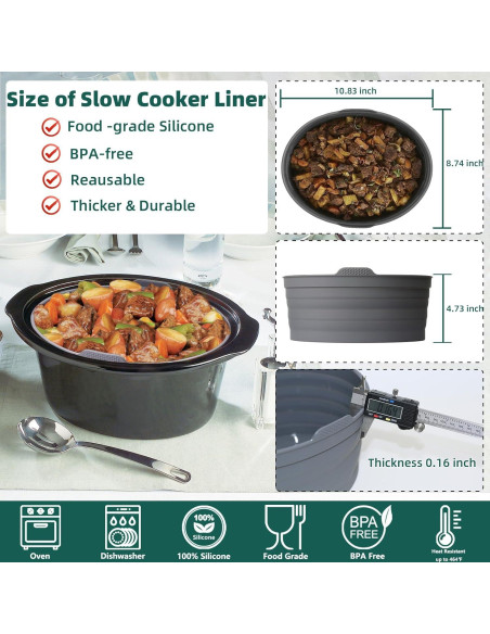 Forros de Silicona Reutilizables ZTHapwa para Olla 6 QT Ovalada