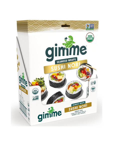 Hojas de Algas Sushi Nori Orgánico gimMe 12 Paquetes 275.7g