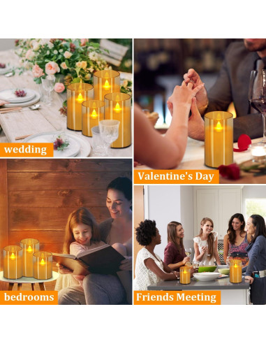 Juego de 3 Velas Sin Llama Wemarry 10cm 13cm 15cm con Control Remoto