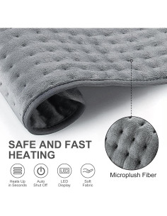 Almohadilla Térmica Eléctrica Misognare 6 Temperaturas Gris 2