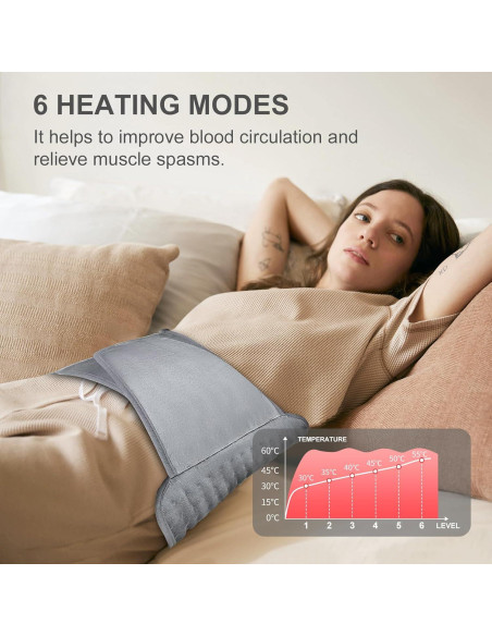 Almohadilla Térmica Eléctrica Misognare 6 Temperaturas Gris