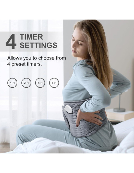 Almohadilla Térmica Eléctrica Misognare 6 Temperaturas Gris