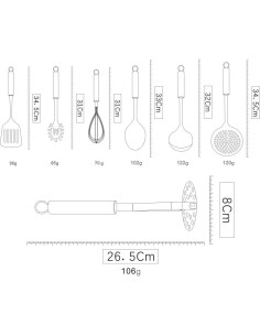 Juego de Utensilios de Cocina Berglander 8 Piezas Acero Inoxidable 2