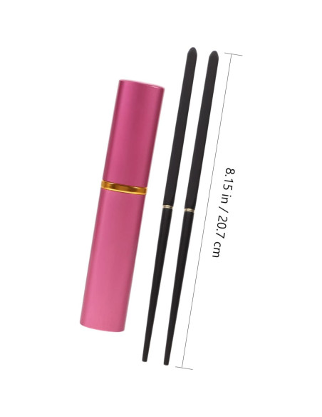 Palillos de Ébano Plegables Anneome con Estuche de Aluminio